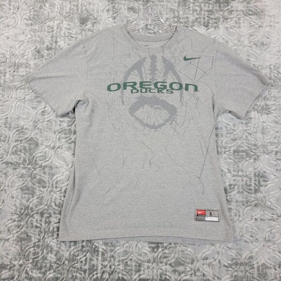 Oregon Ducks Shirt Men's Size Large Gray Football Nike Team University - Picture 1 of 8